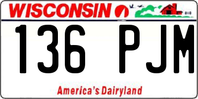 WI license plate 136PJM