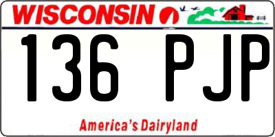 WI license plate 136PJP