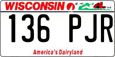 WI license plate 136PJR
