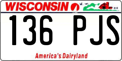 WI license plate 136PJS