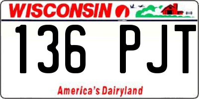 WI license plate 136PJT