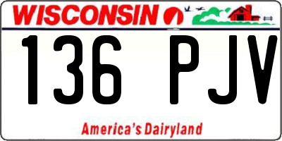 WI license plate 136PJV