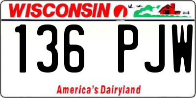 WI license plate 136PJW