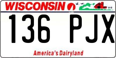WI license plate 136PJX