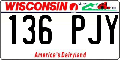 WI license plate 136PJY