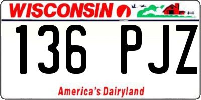 WI license plate 136PJZ