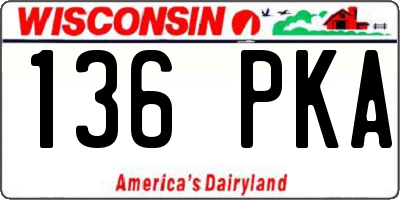 WI license plate 136PKA