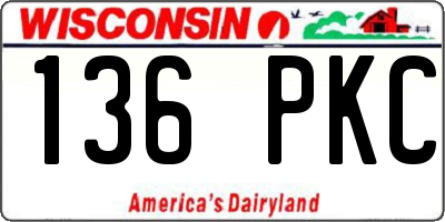WI license plate 136PKC