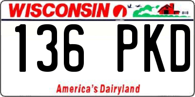 WI license plate 136PKD