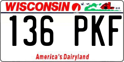 WI license plate 136PKF