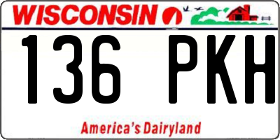 WI license plate 136PKH