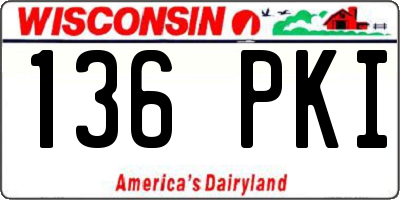 WI license plate 136PKI