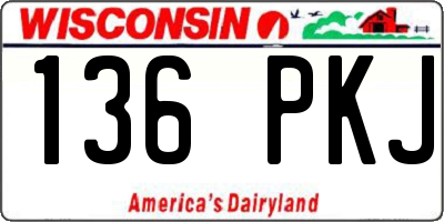 WI license plate 136PKJ