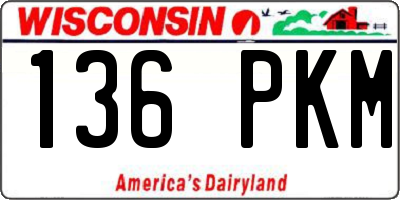 WI license plate 136PKM