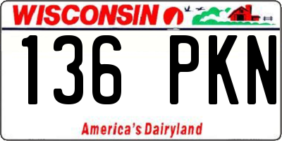 WI license plate 136PKN