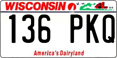WI license plate 136PKQ