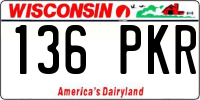 WI license plate 136PKR