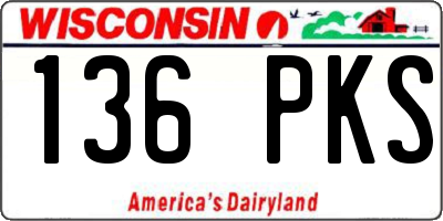 WI license plate 136PKS