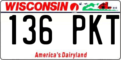 WI license plate 136PKT