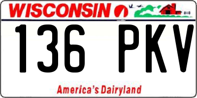 WI license plate 136PKV