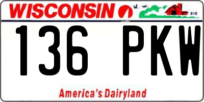 WI license plate 136PKW