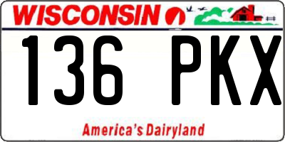 WI license plate 136PKX