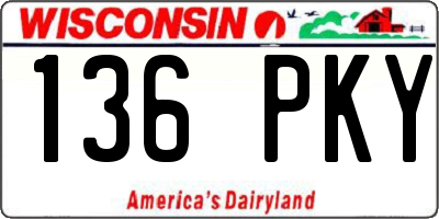 WI license plate 136PKY