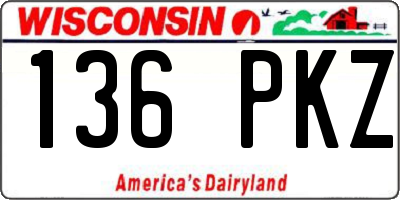WI license plate 136PKZ
