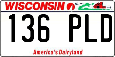 WI license plate 136PLD