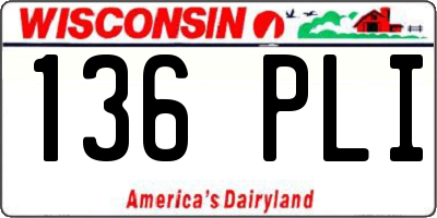 WI license plate 136PLI