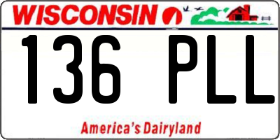 WI license plate 136PLL
