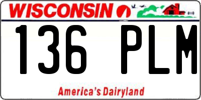 WI license plate 136PLM