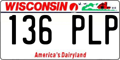 WI license plate 136PLP