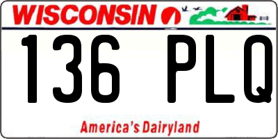 WI license plate 136PLQ