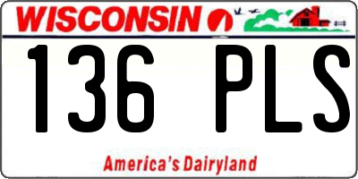 WI license plate 136PLS