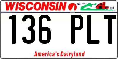 WI license plate 136PLT