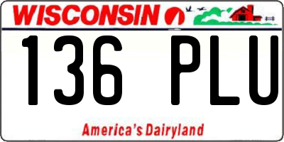 WI license plate 136PLU