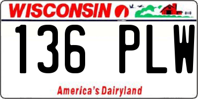 WI license plate 136PLW