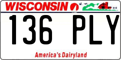 WI license plate 136PLY