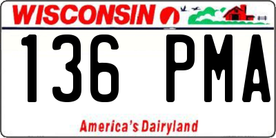 WI license plate 136PMA