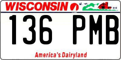WI license plate 136PMB