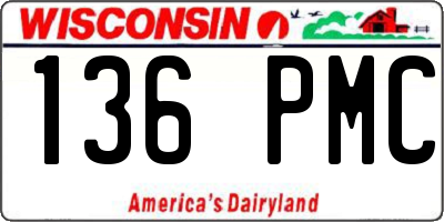 WI license plate 136PMC