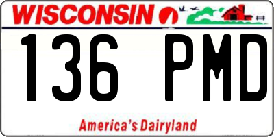 WI license plate 136PMD