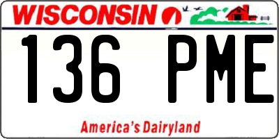 WI license plate 136PME