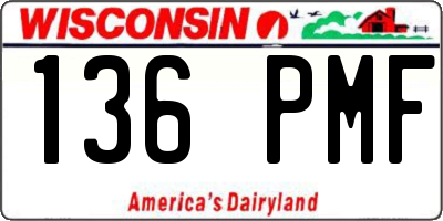 WI license plate 136PMF