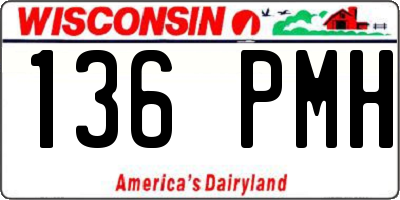 WI license plate 136PMH