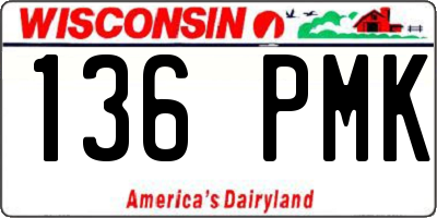 WI license plate 136PMK
