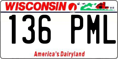 WI license plate 136PML
