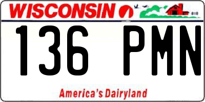 WI license plate 136PMN