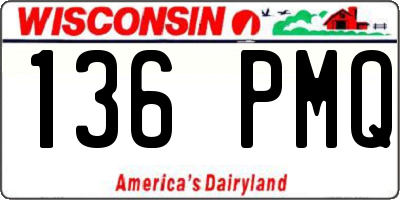 WI license plate 136PMQ